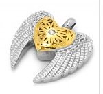 Wings Stainless Steel Cremation Pendant
