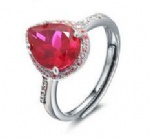 925 Sterling Silver Womens Ruby Ring