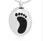 Footprint Stainless Steel Cremation Pendant