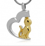 Cat Stainless Steel Cremation Pendant