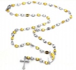 Stainless Steel Rosary Catholic Necklace Cross