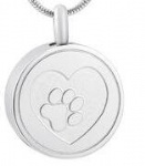 D-1532customized paw print pendant pet ashes cremation jewelry