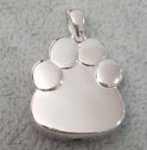 Y-860 Sterling silver paw print pet cremation jewelry