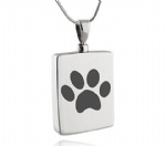 Y-863 Sterling silver paw print pet cremation jewelry