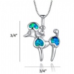 925 Sterling Silver Opal Dog Pendant
