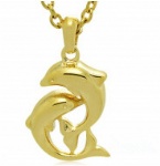Stainless Steel Cremation Dolphin Pendant