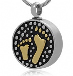 Stainless Steel Cremation Footprint Pendant